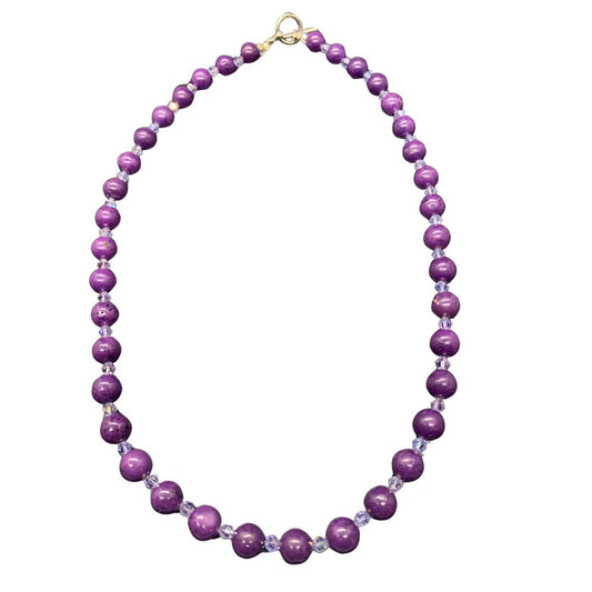 SUGILITE AND SWAROVSKI NECKLACE